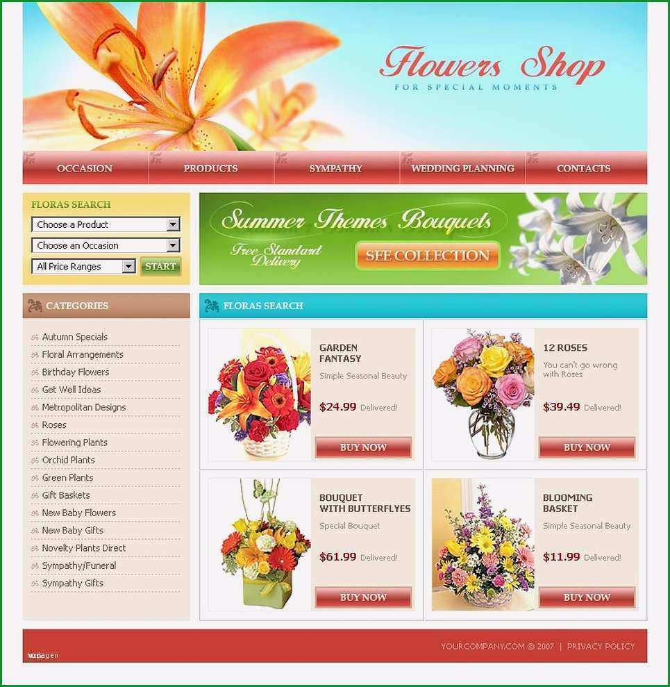 website vorlage neu website vorlage fur blumengeschaft