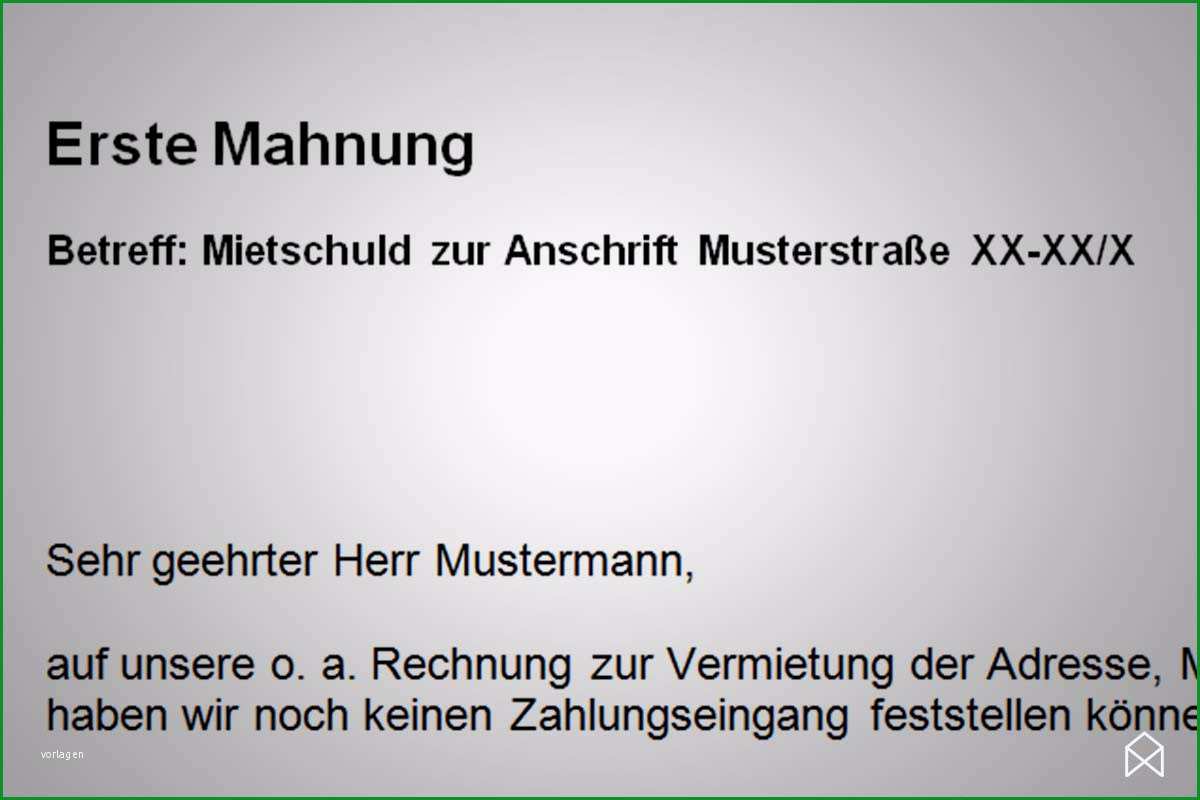 zahlungserinnerung miete vorlage