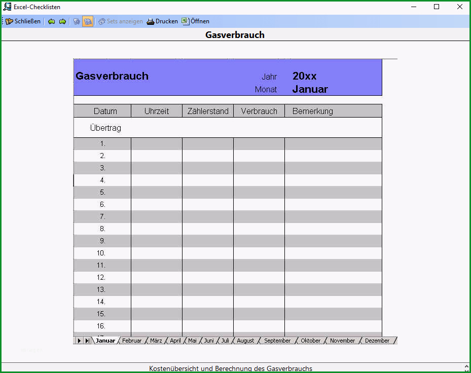 14 checkliste excel