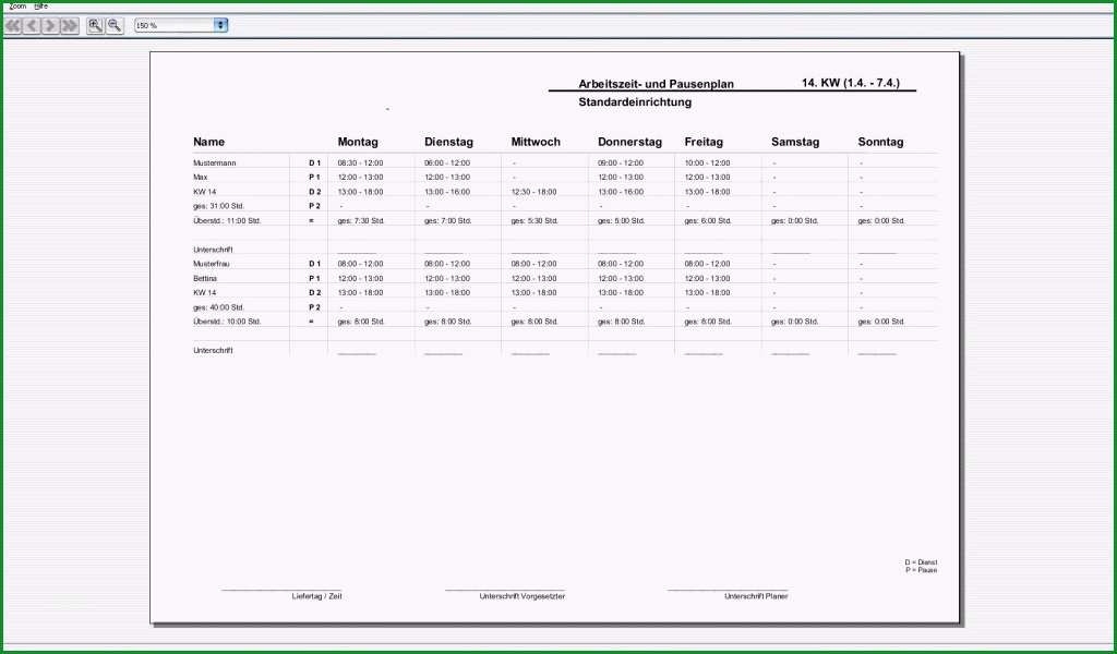 15 arbeitsplan vorlage pdf