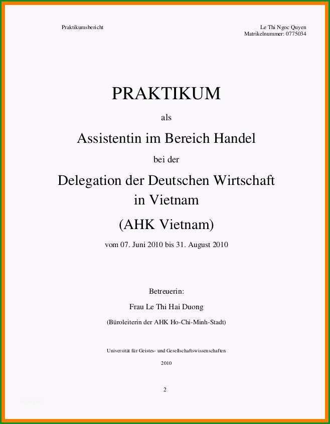 15 deckblatt praktikumsbericht studium