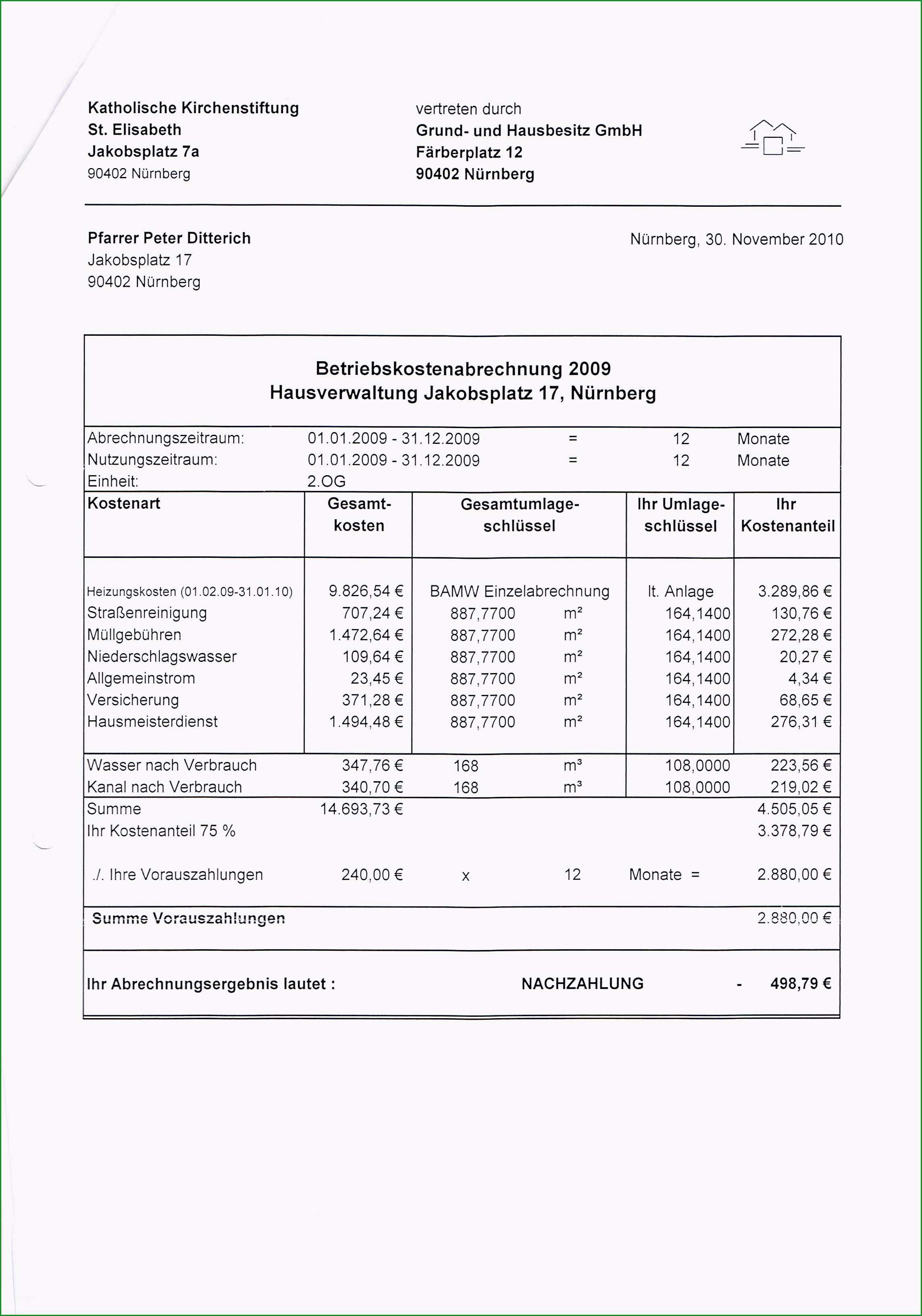 nebenkostenabrechnung muster lqofkk