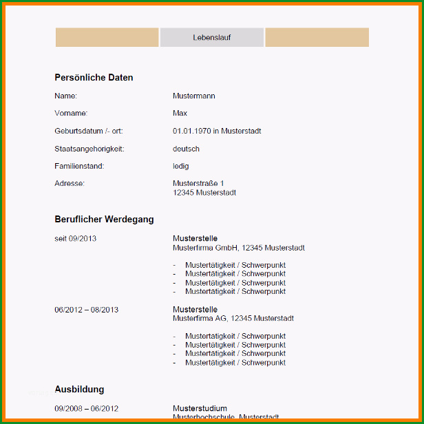 19 einfacher lebenslauf muster 2016
