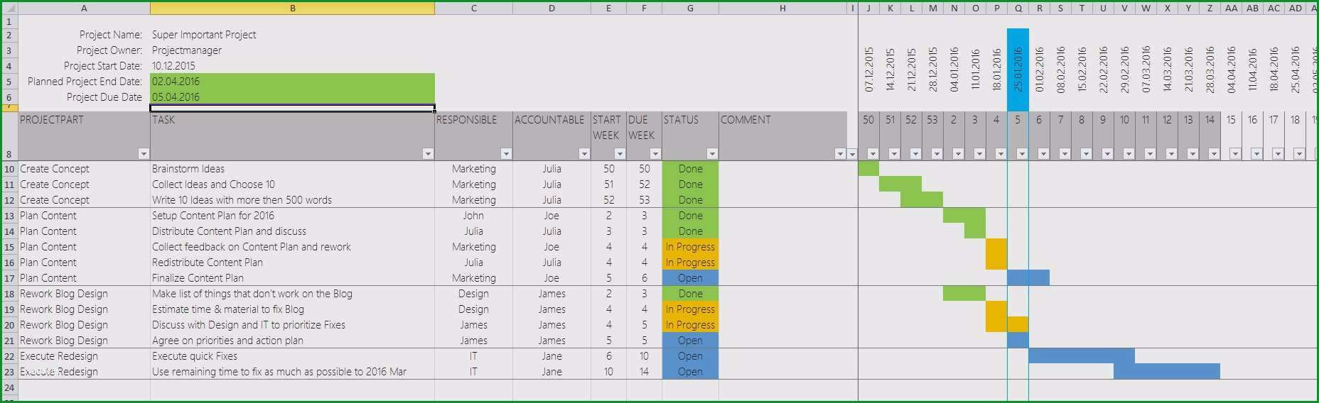 bauzeitenplan excel vorlage