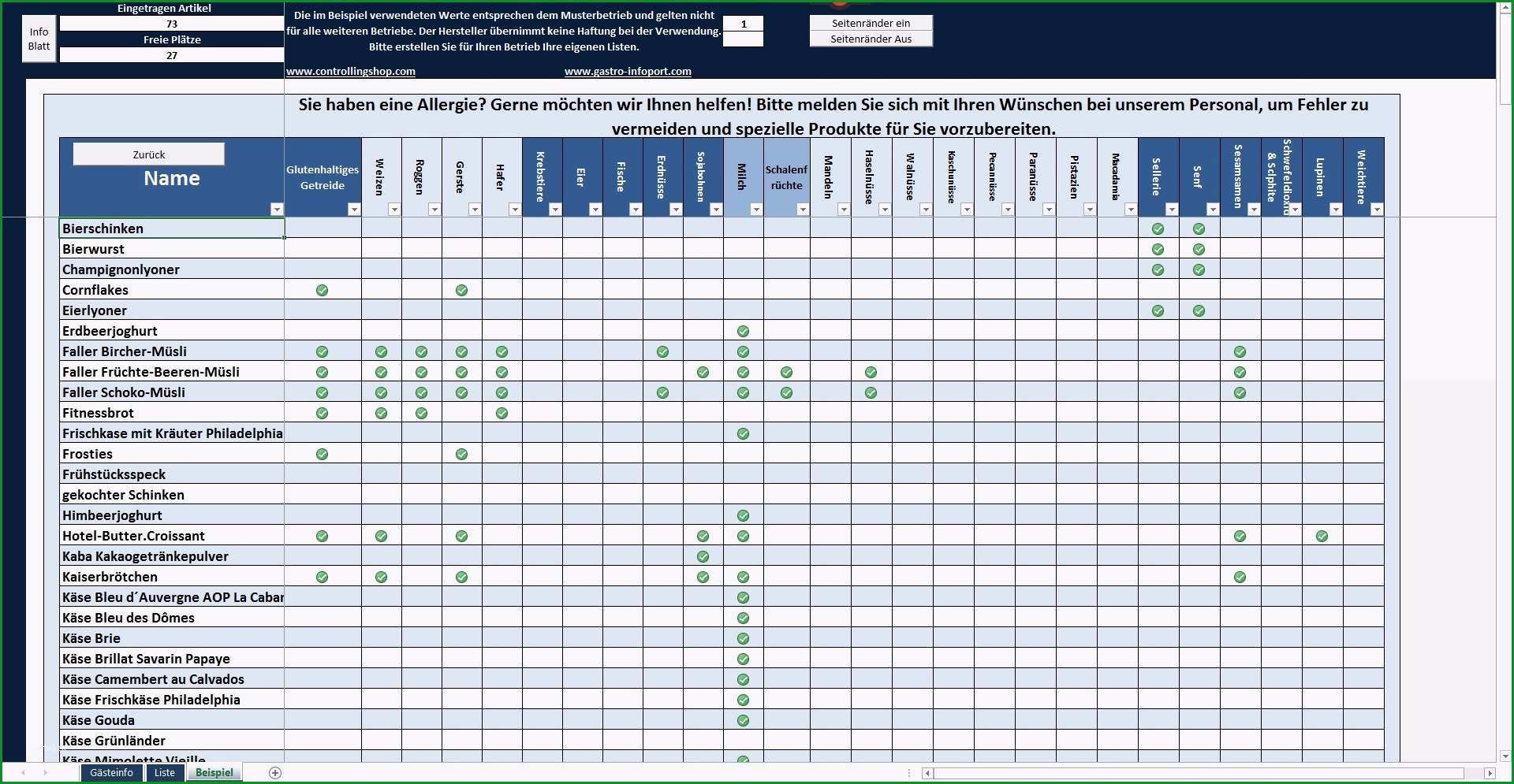 Beste Allergene Speisekarte Vorlage Nur Für Sie 1