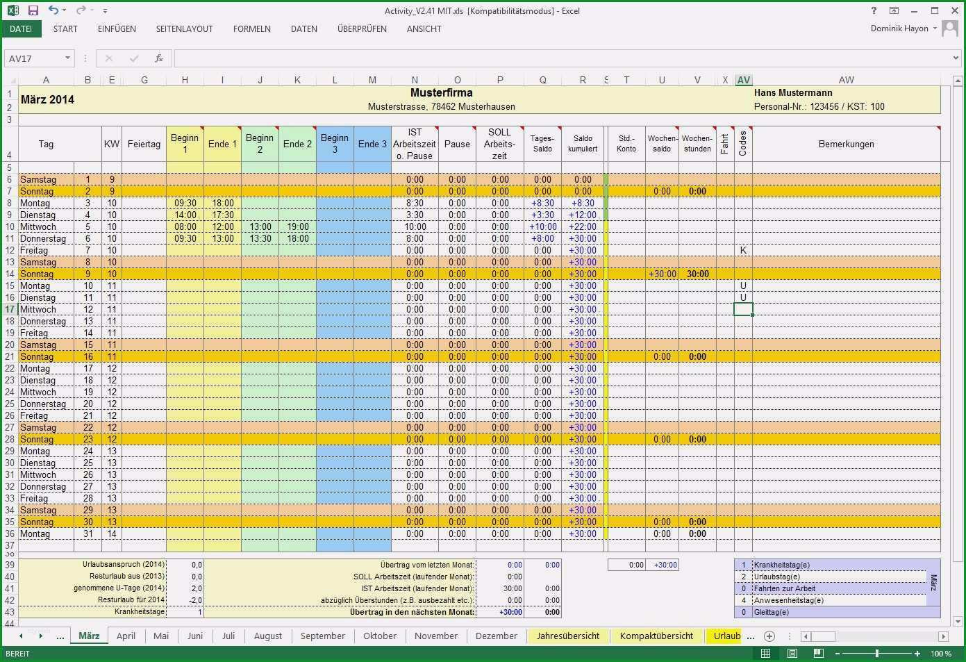 arbeitsstunden pro monat vorlage erstaunlich zeiterfassung in excel activity report chip