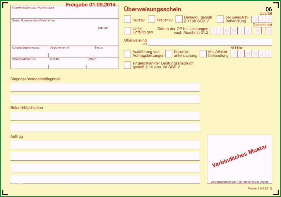 Arbeitsunfaehigkeitsbescheinigung verbindliches muster freigabe 01 09 2014 bei verspaeteter vorlage droht krankengeldverlust