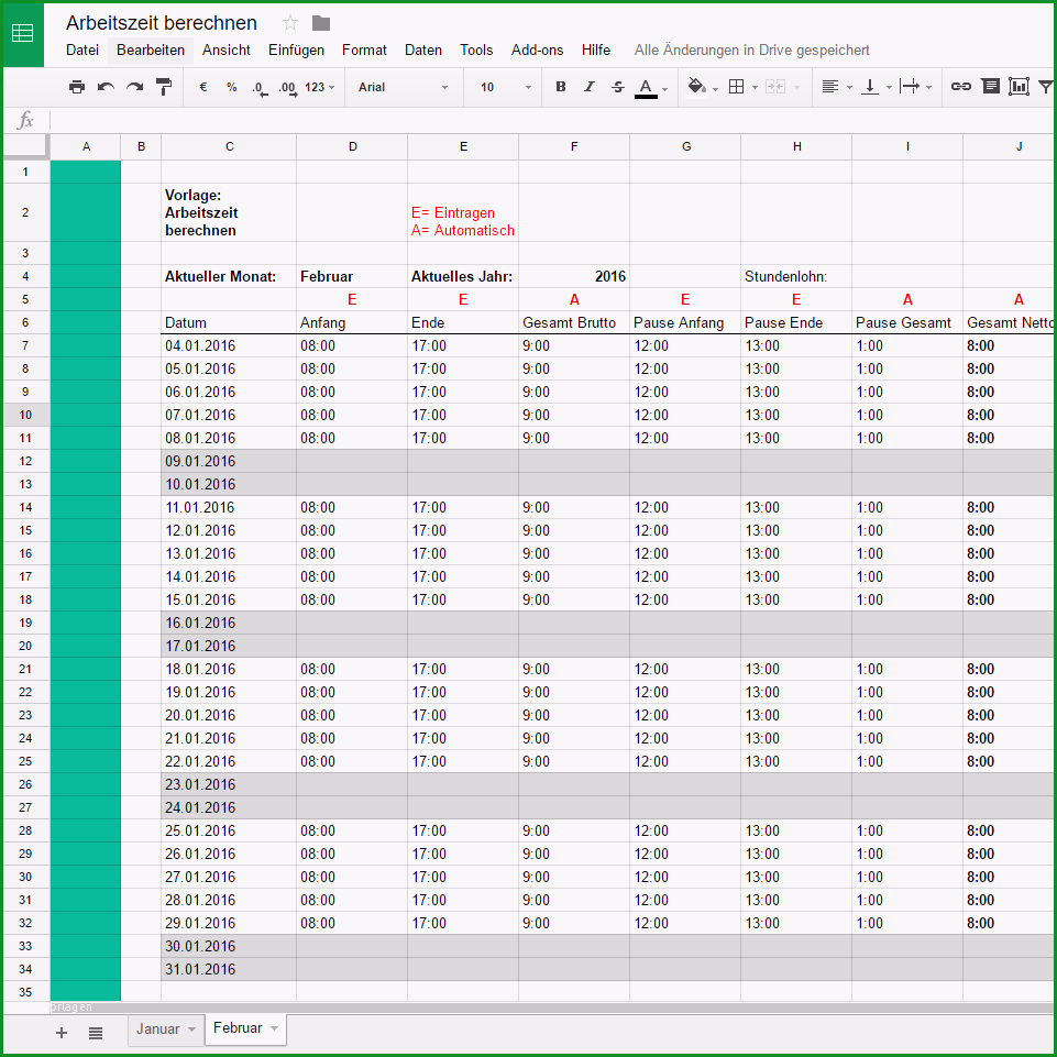 arbeitszeit berechnen excel vorlage