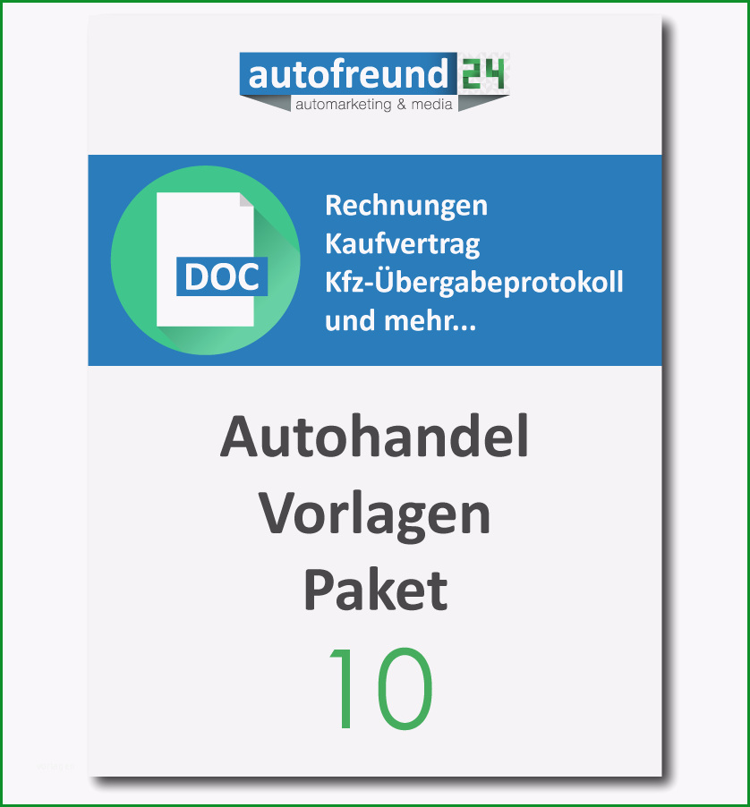 autohandel vorlagen paket