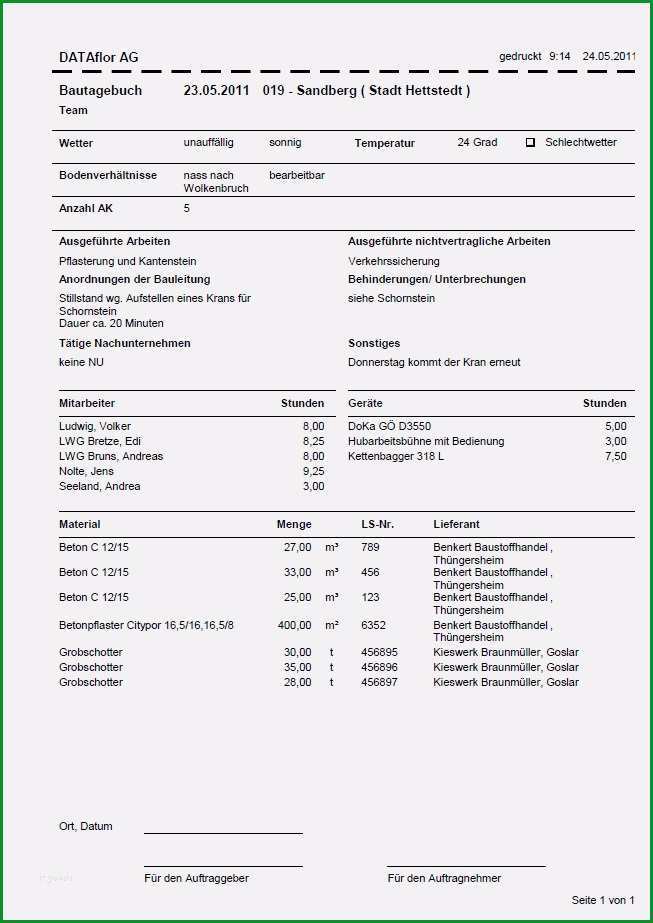 bautagebuch vorlage beste bautagebuch drucken dataflor