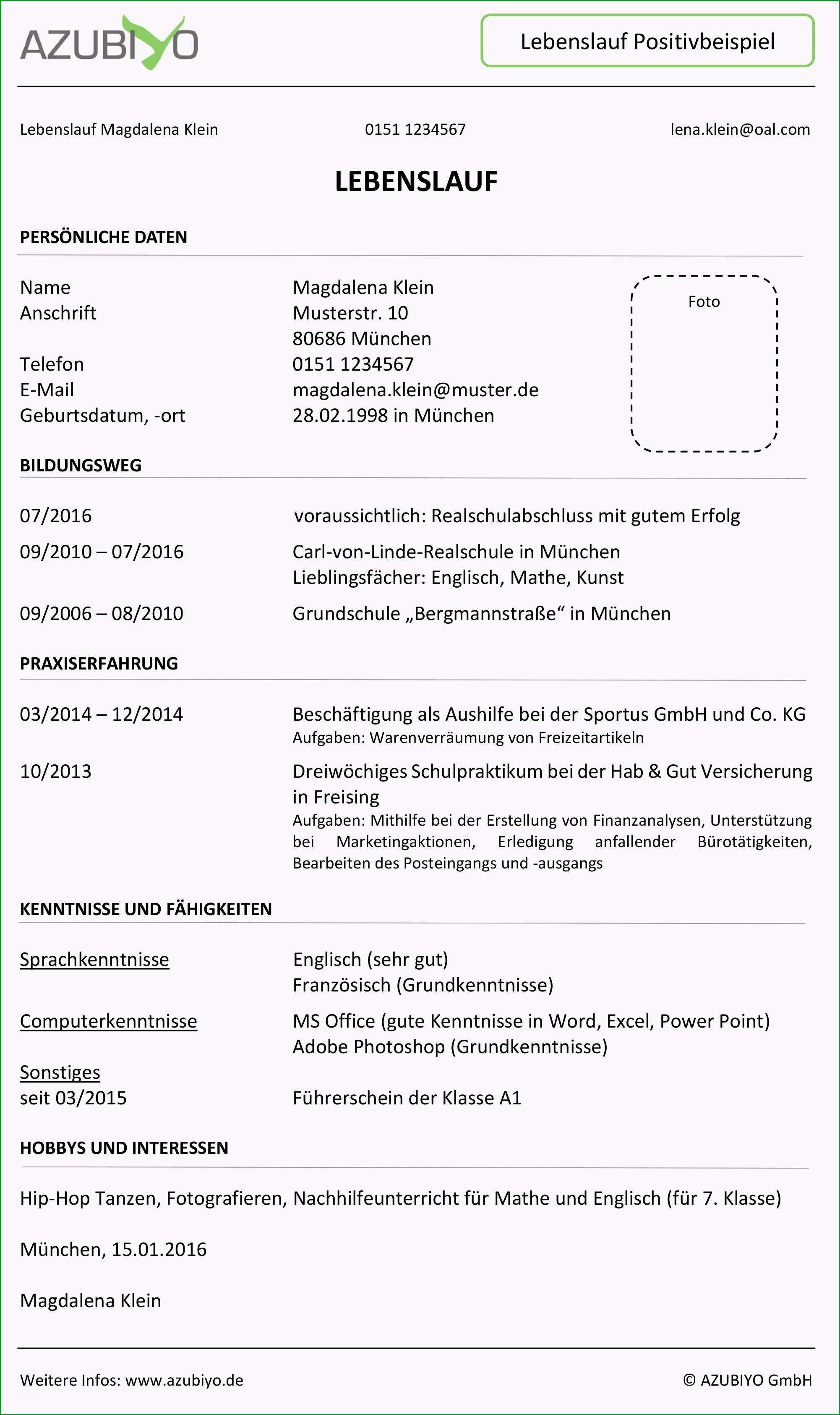 beispiele lebenslauf positive und negative beispiele azubiyo within lebenslauf zielsetzung