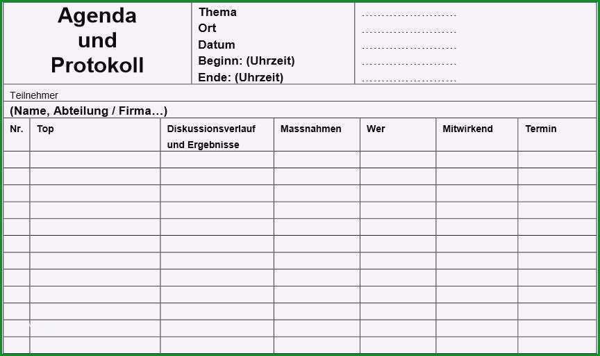 besprechungsprotokoll vorlage