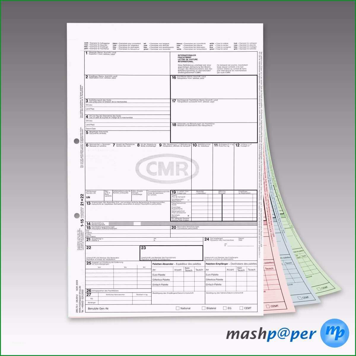 CMR Frachtbrief mit PDF Vorlage Software