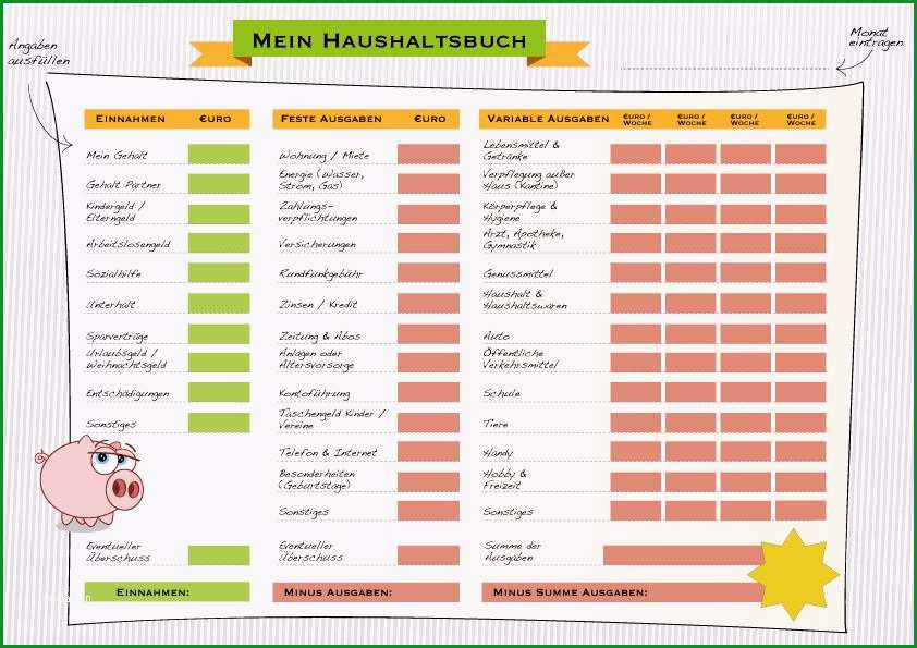 haushaltsbuch vorlage