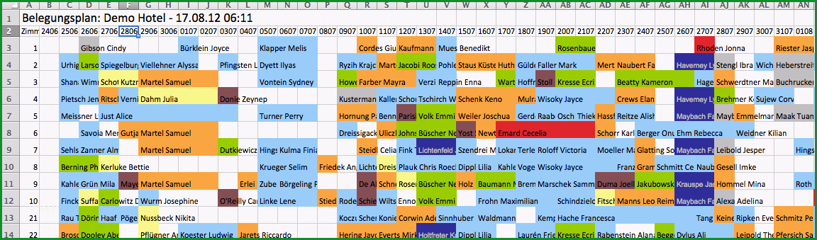 excel hotel belegungsplan