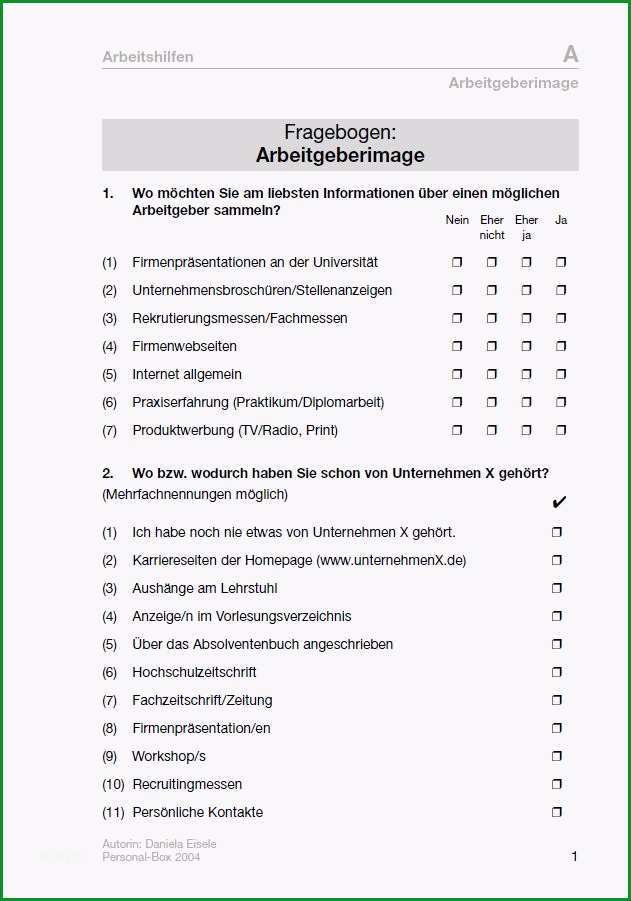 arbeitgeberimage fragebogen