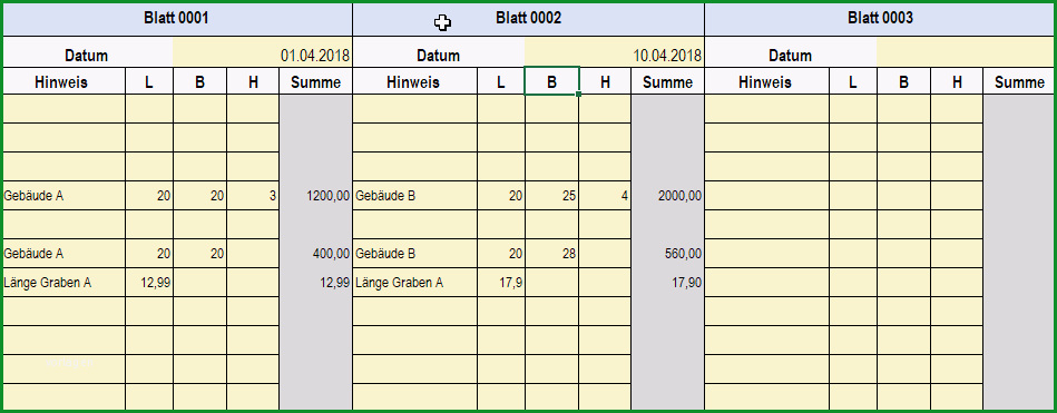 gaeb excel aufmass