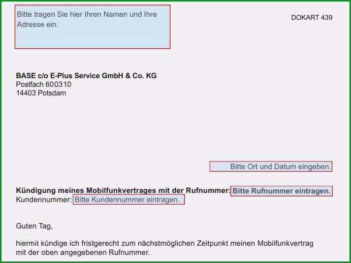 handyvertrag kundigen vorlage mit rufnummernmitnahme beste vorlage wohnungskundigung