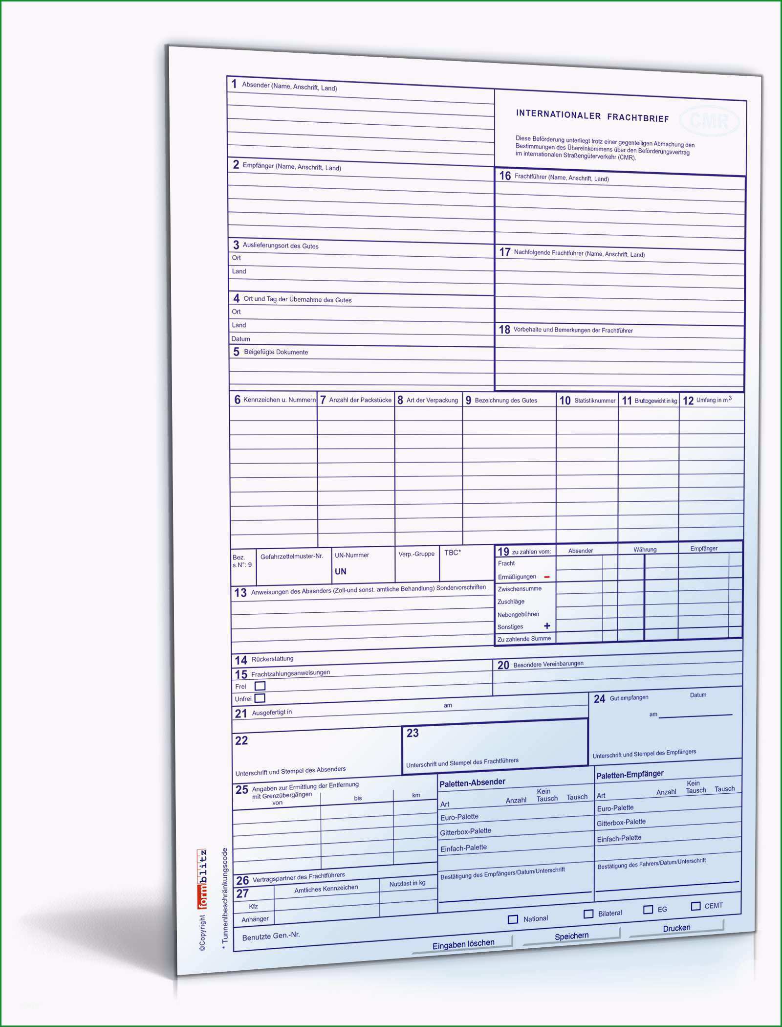 internationaler frachtbrief cmr