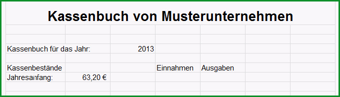 kostenlose excel vorlage kassenbuch