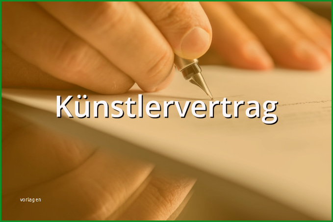 kuenstlervertrag muster