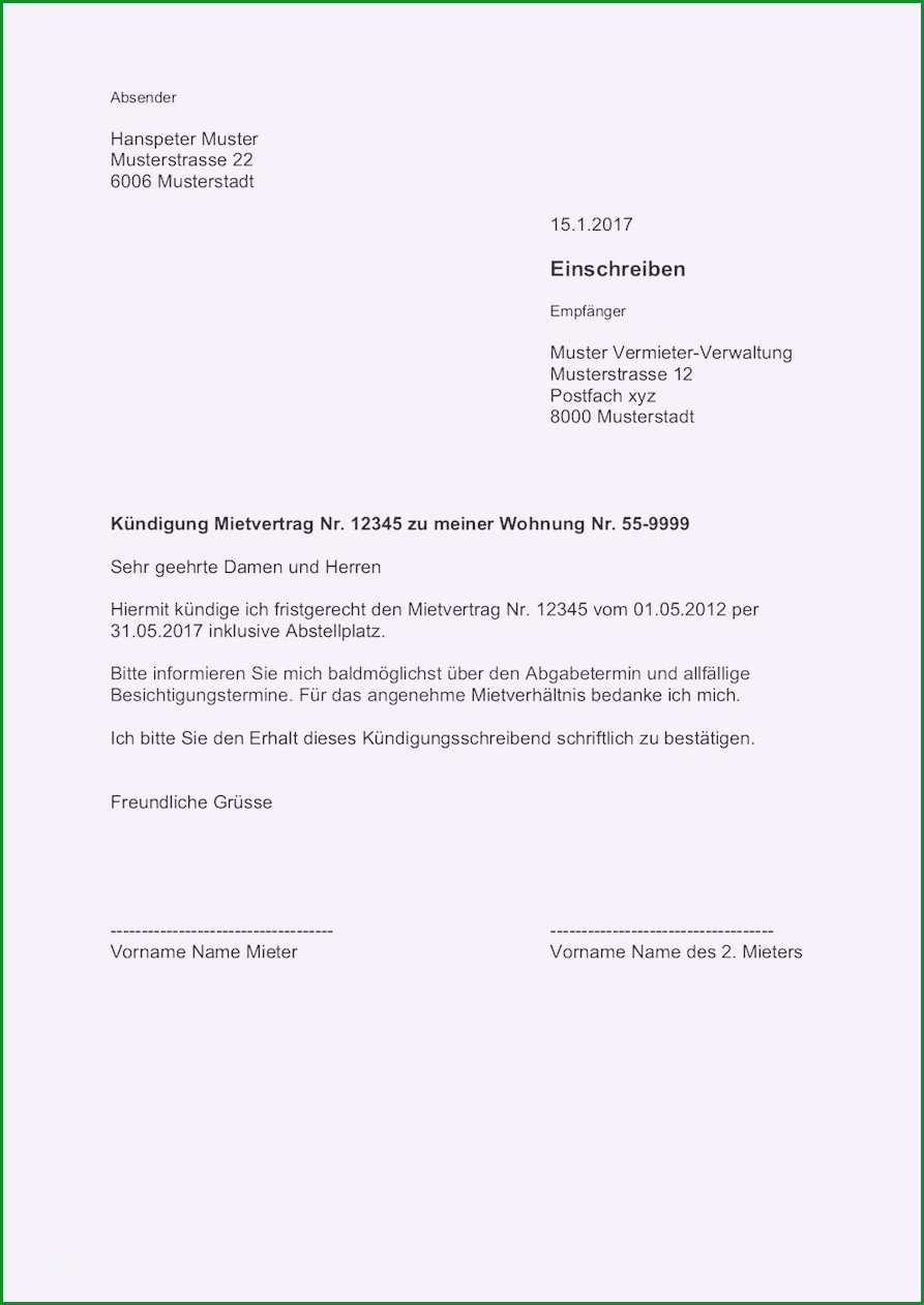 fristgerechte kundigung muster
