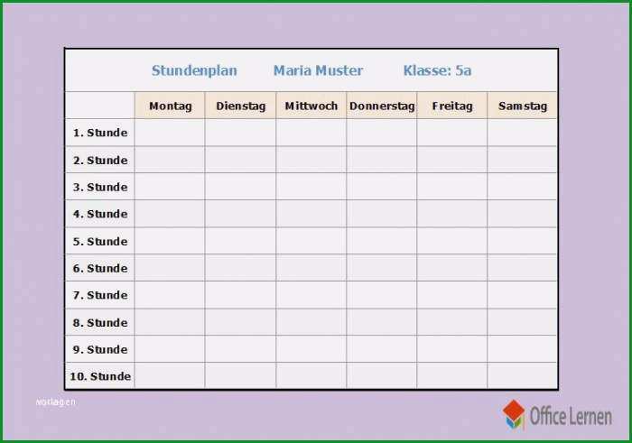 openoffice stundenplan vorlage