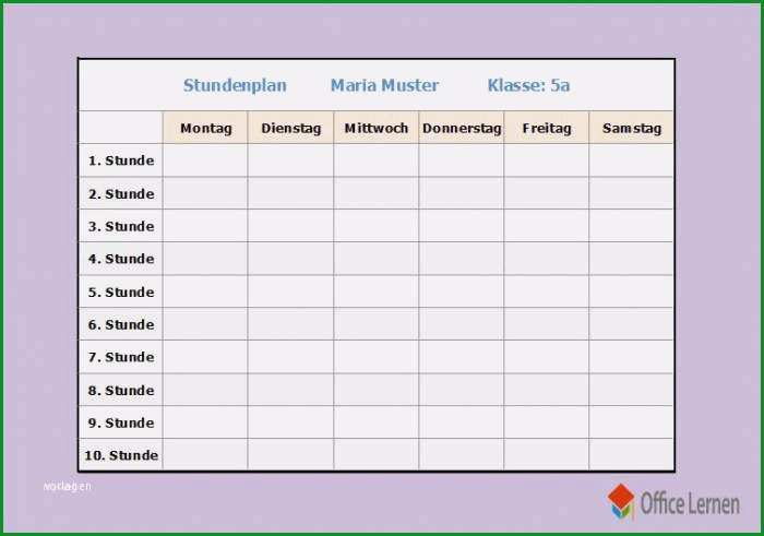 openoffice stundenplan vorlage