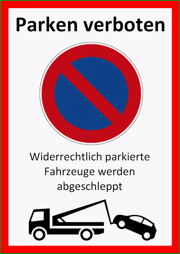 parken verboten schild ausdrucken