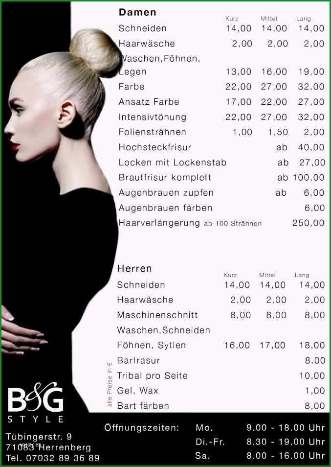 preisliste vorlage friseur befriedigend preisliste mit excel