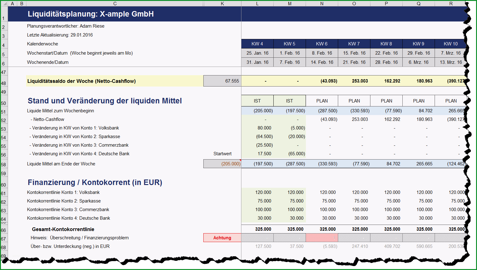 rollierende liquditaetsplanung excel tool