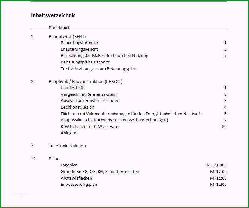 inhaltsverzeichnis praktikumsbericht vorlage