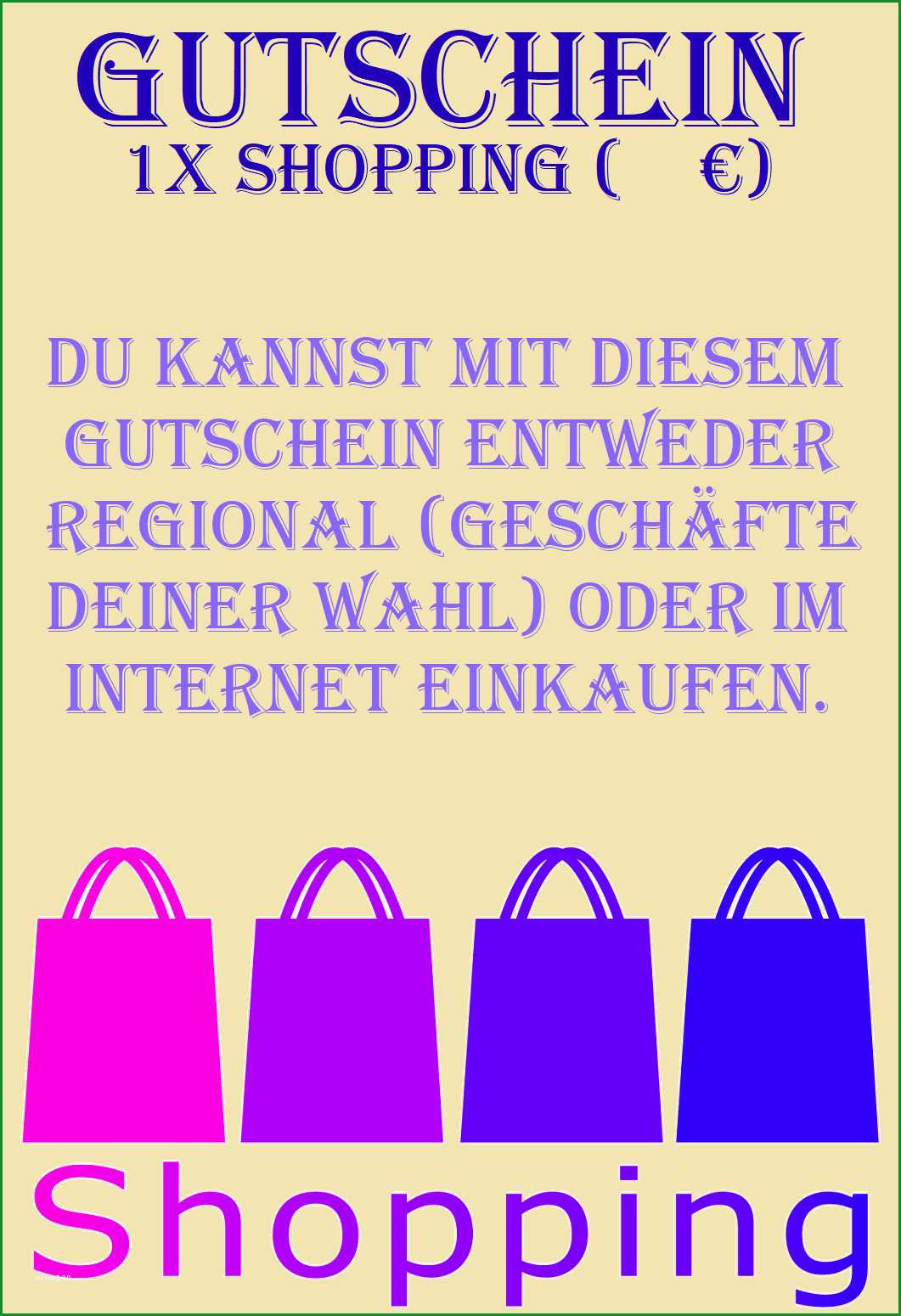 shopping gutscheine