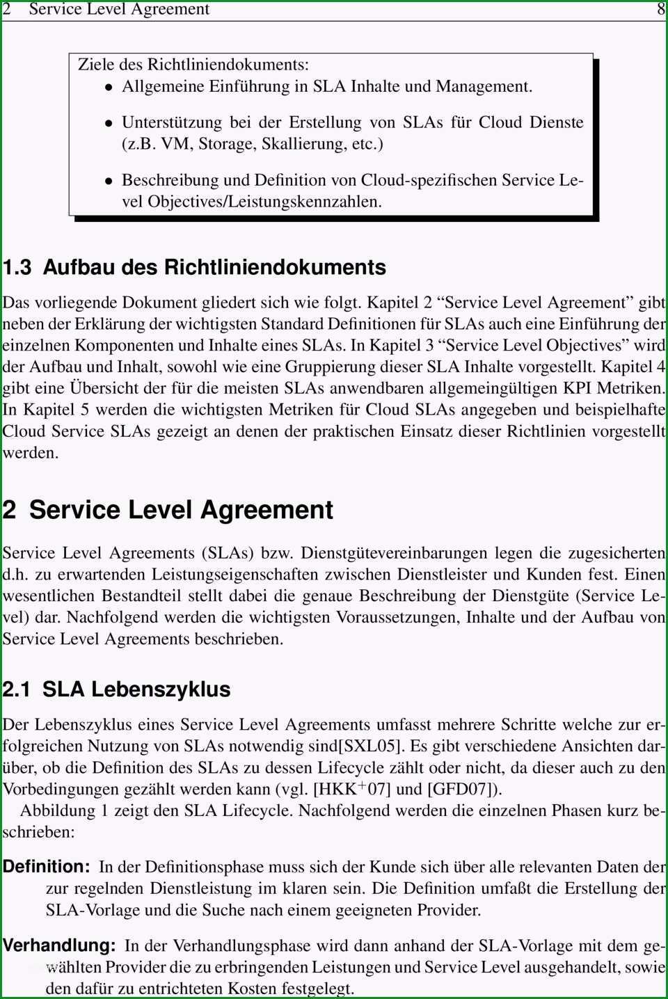 Sla richtliniendokument fuer cloud nstleistungen veroeffentlichung autonomic sla management as a service aslamaas