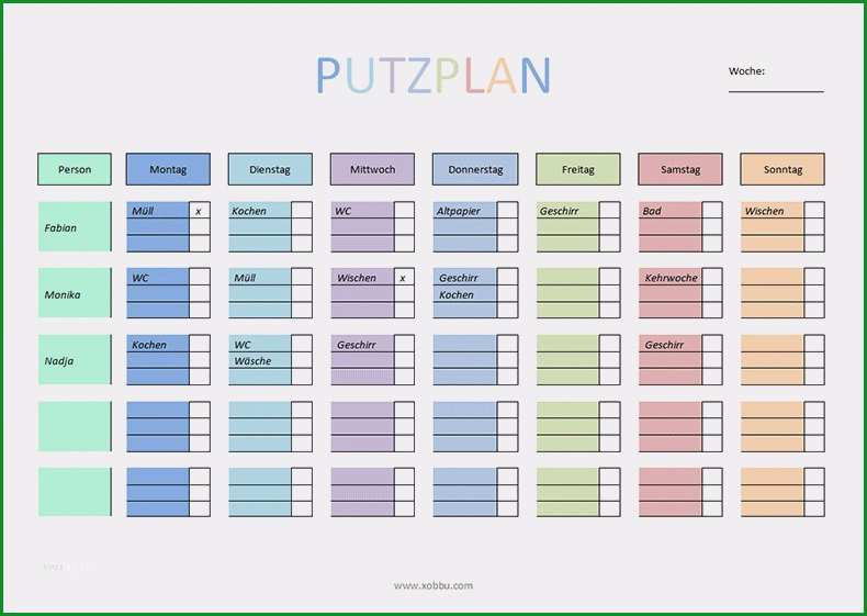 tagesplaner vorlage kostenlos erstaunlich putzplan vorlage fur singles paare familie and wg