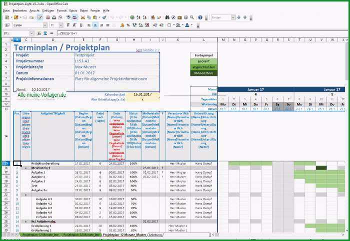 terminplan vorlage excel