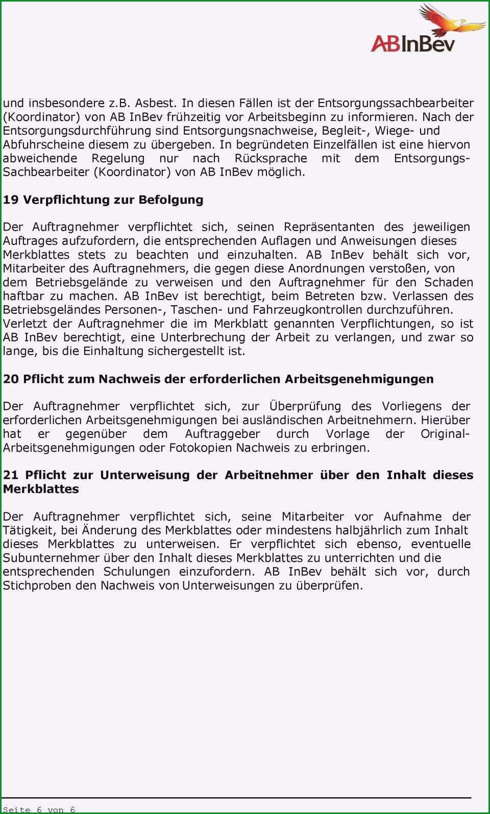 unterweisung fremdfirmen vorlage