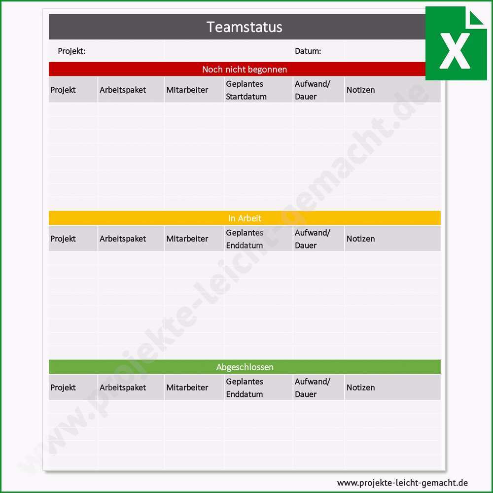 vorlage teamstatus