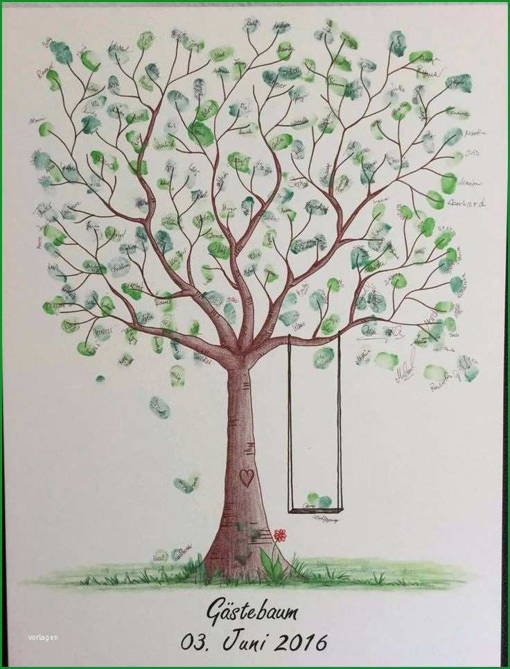 Selten Wedding Tree Fingerabdruck Baum Hochzeit Geschenk Taufe