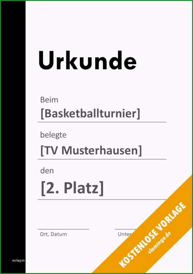 basketball urkunde