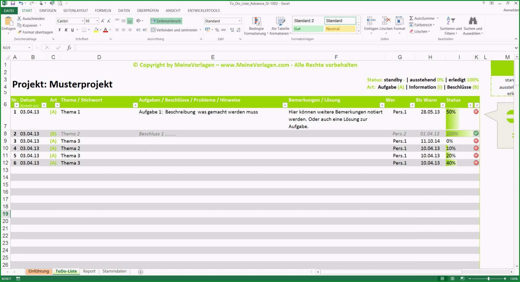 13 to do liste vorlage excel