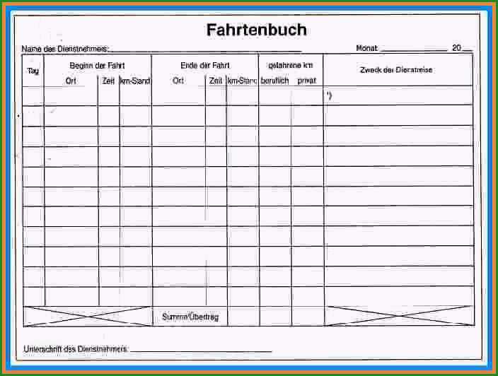 15 fahrtenbuch vorlage