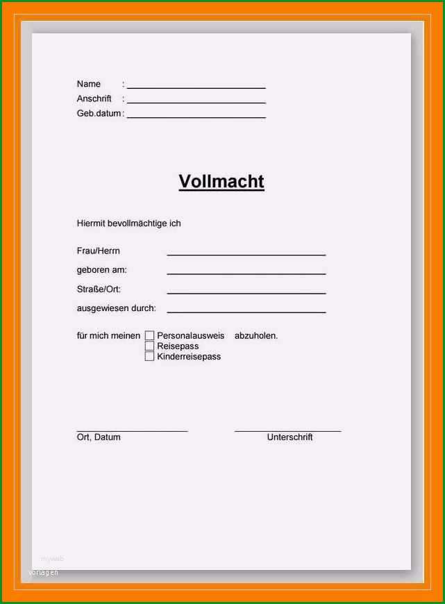 17 vollmacht vorlage word