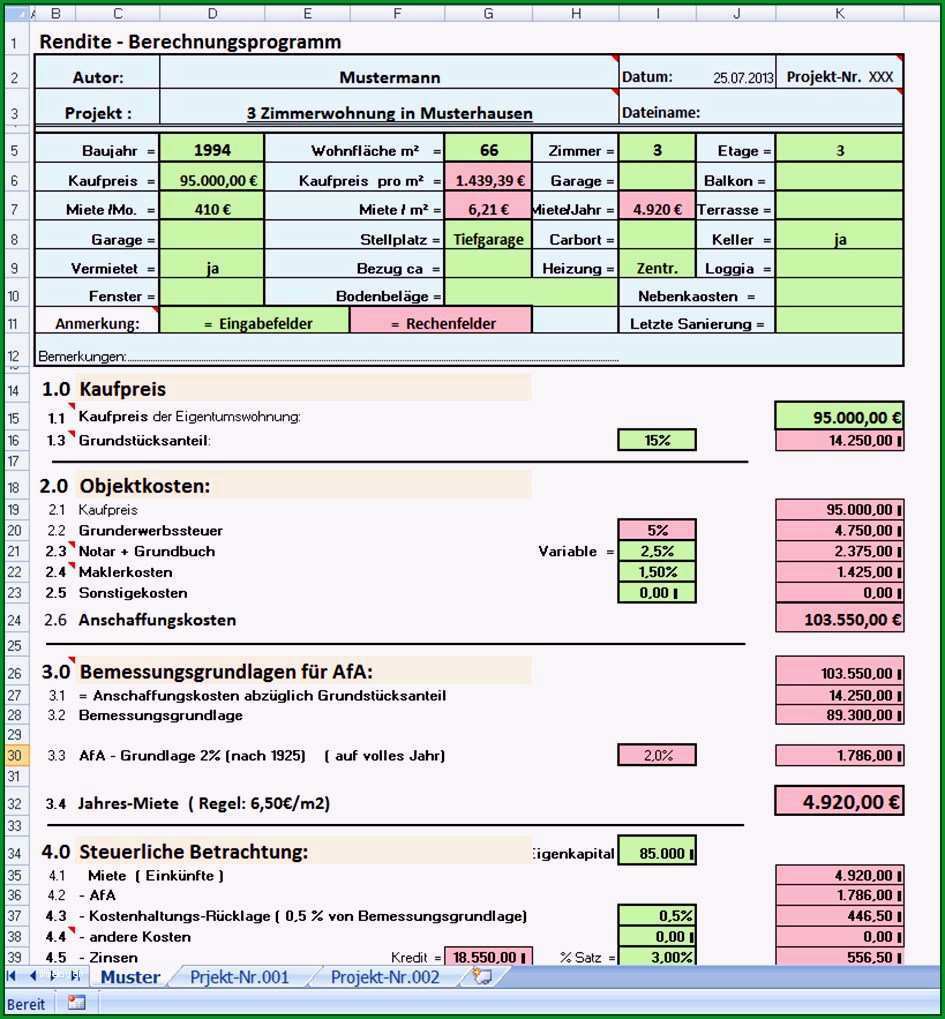 cash flow berechnung vorlage