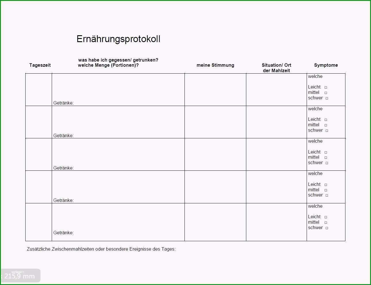 Sensationell 8 Ernährungsplan Vorlage