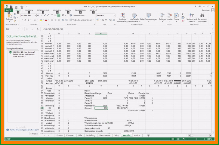 9 betriebskostenabrechnung vorlage excel kostenlos