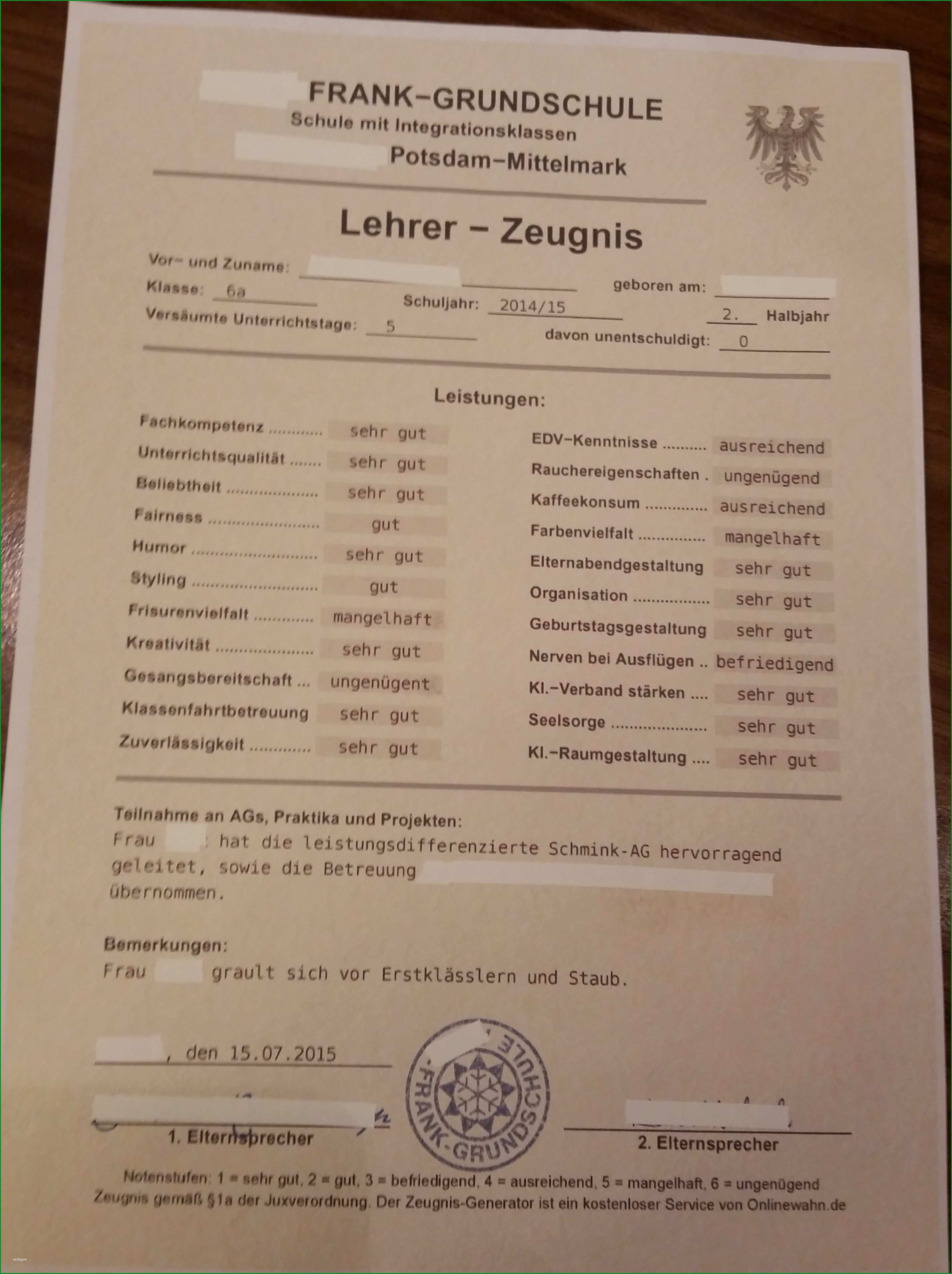 abschiedsgeschenk fur lehrer und kollegen verrucktes zeugnis