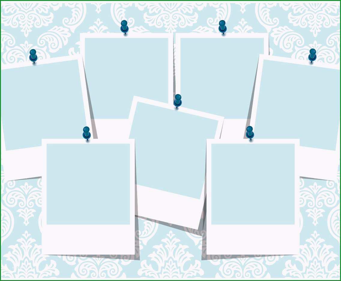 blue damask photo collage template