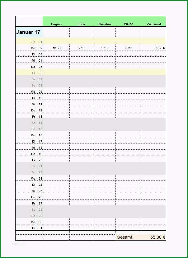 datev vorlage zur dokumentation der taglichen arbeitszeit 2017 sus excel arbeitszeitnachweis vorlagen 2017