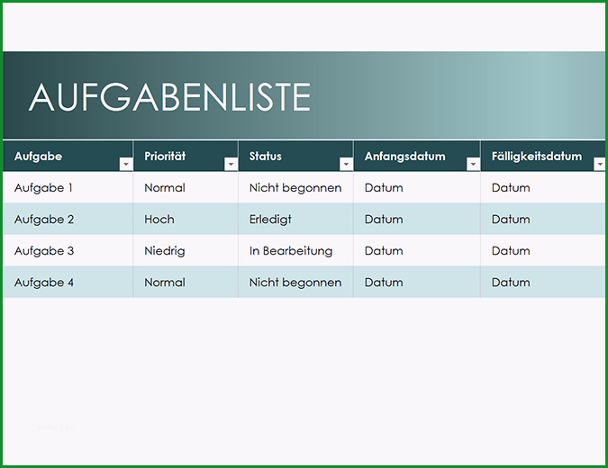 Sensationell Einfache Aufgabenliste